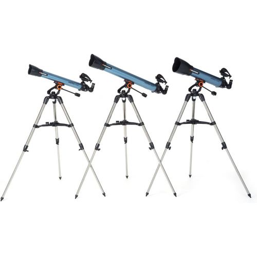 셀레스트론 Celestron Inspire 80AZ Refractor Smartphone Adapter Built-in Refracting Telescope, Blue (22402)