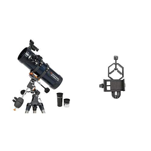 셀레스트론 Celestron 31042 AstroMaster 114 EQ Reflector Telescope with Basic Smartphone Adapter 1.25 Capture Your Discoveries