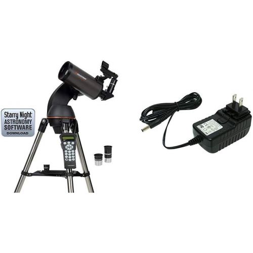 셀레스트론 Celestron NexStar 90SLT Mak Computerized Telescope (Black) with 18778 AC Adapter (Black)