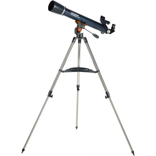 셀레스트론 Celestron AstroMaster LT 70AZ Refractor No-Tool Setup Refracting Telescope, Blue (21074)