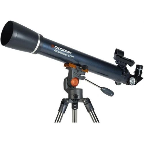 셀레스트론 Celestron AstroMaster LT 70AZ Refractor No-Tool Setup Refracting Telescope, Blue (21074)