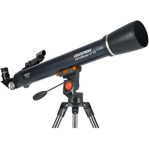 셀레스트론 Celestron AstroMaster LT 70AZ Refractor No-Tool Setup Refracting Telescope, Blue (21074)