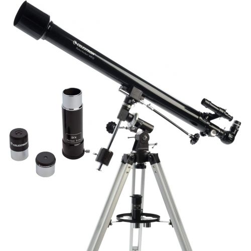 셀레스트론 Celestron - PowerSeeker 60EQ Telescope - Manual German Equatorial Telescope for Beginners - Compact and Portable - BONUS Astronomy Software Package - 60mm Aperture