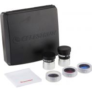 Celestron - PowerSeeker Telescope Accessory Kit - Includes 2x 1.25 Kellner Eyepieces, 3 Colored Telescope Filters, and Cleaning Cloth - Telescope Eyepiece Kit for Beginners