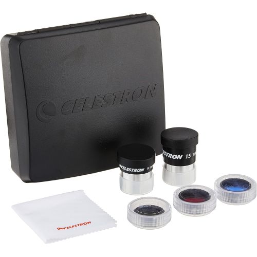 셀레스트론 Celestron - PowerSeeker Telescope Accessory Kit - Includes 2x 1.25 Kellner Eyepieces, 3 Colored Telescope Filters, and Cleaning Cloth - Telescope Eyepiece Kit for Beginners