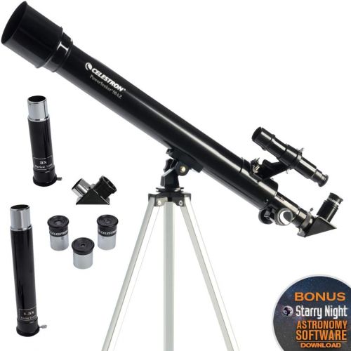 셀레스트론 Celestron - PowerSeeker 50AZ Telescope - Manual Alt-Azimuth Telescope for Beginners - Compact and Portable - BONUS Astronomy Software Package - 50mm Aperture