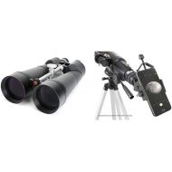 Celestron SkyMaster 25X100 Astro Binoculars with Deluxe Carrying case and Celestron 81035 Basic Smartphone Adapter 1.25 Capture Your Discoveries, Black