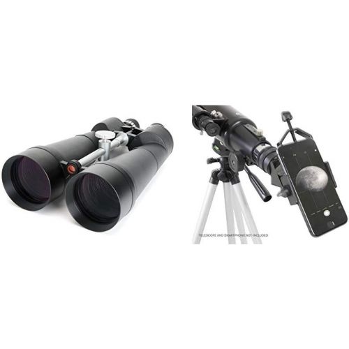 셀레스트론 Celestron SkyMaster 25X100 Astro Binoculars with Deluxe Carrying case and Celestron 81035 Basic Smartphone Adapter 1.25 Capture Your Discoveries, Black