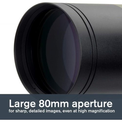 셀레스트론 Celestron  Ultima 80 Straight Spotting Scope  20 to 60x80mm Zoom Eyepiece  Multi-Coated Optics for Bird Watching, Wildlife, Scenery and Hunting  Waterproof and Forgproof  Soft