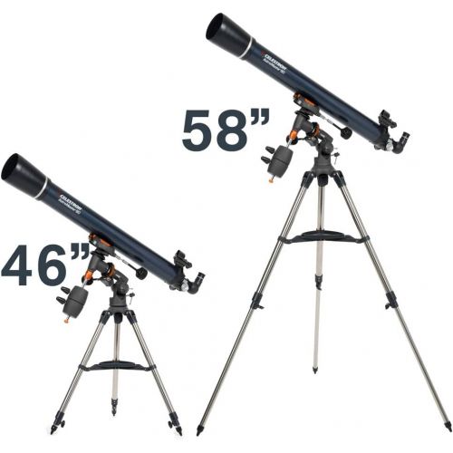 셀레스트론 Celestron - AstroMaster 90EQ Refractor Telescope - Refractor Telescope for Beginners - Fully-Coated Glass Optics - Adjustable-Height Tripod - BONUS Astronomy Software Package