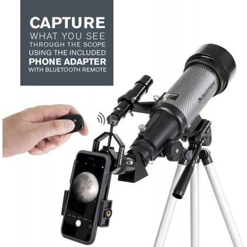 셀레스트론 Celestron - 70mm Travel Scope DX - Portable Refractor Telescope - Fully-Coated Glass Optics - Ideal Telescope for Beginners - Bonus Astronomy Software Package - Digiscoping Smartph