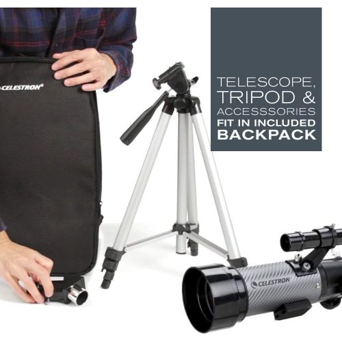 셀레스트론 Celestron - 70mm Travel Scope DX - Portable Refractor Telescope - Fully-Coated Glass Optics - Ideal Telescope for Beginners - Bonus Astronomy Software Package - Digiscoping Smartph