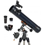 Celestron - AstroMaster 76EQ Newtonian Telescope - Reflector Telescope for Beginners - Fully-Coated Glass Optics - Adjustable-Height Tripod - BONUS Astronomy Software Package
