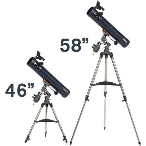셀레스트론 Celestron - AstroMaster 76EQ Newtonian Telescope - Reflector Telescope for Beginners - Fully-Coated Glass Optics - Adjustable-Height Tripod - BONUS Astronomy Software Package