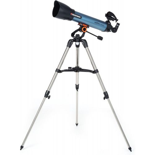 셀레스트론 Celestron Inspire 100AZ Refractor Smartphone Adapter Built-in Refracting Telescope, Blue (22403)