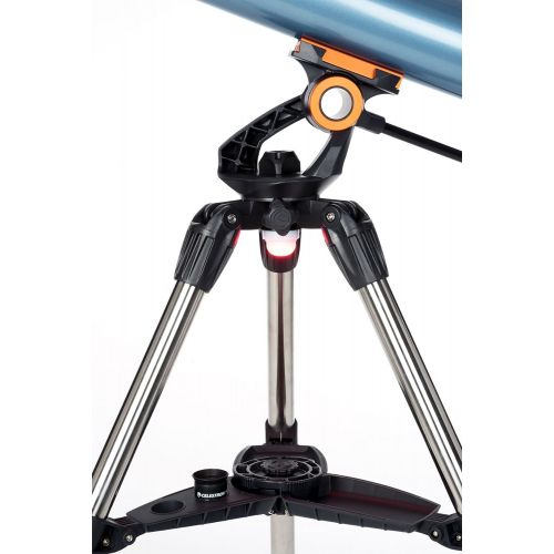 셀레스트론 Celestron Inspire 100AZ Refractor Smartphone Adapter Built-in Refracting Telescope, Blue (22403)