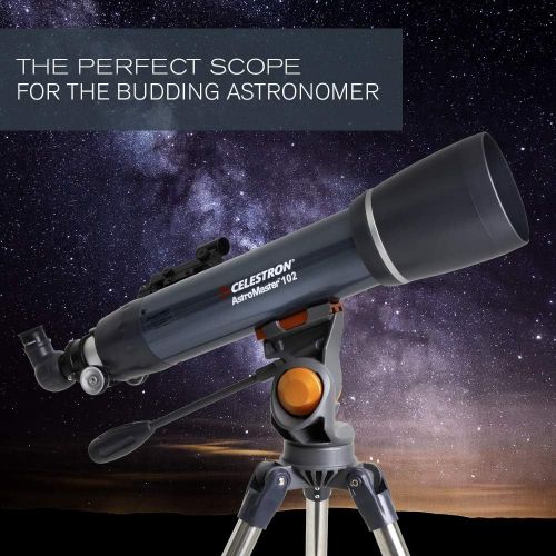 셀레스트론 Celestron - AstroMaster 102AZ Refractor Telescope - Refractor Telescope for Beginners - Fully-Coated Glass Optics - Adjustable-Height Tripod - Bonus Astronomy Software Package