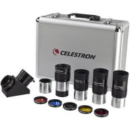 Celestron  2” Eyepiece and Filter Accessory Kit  12 Piece Telescope Accessory Set  E-Lux Telescope Eyepiece  Barlow Lens  Colored Filters  Diagonals  Sturdy Metal Carry Case
