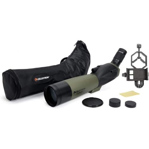 셀레스트론 Celestron - Ultima 80mm Spotting Scope with 45-Degree Viewing Angle - Includes Smartphone Adapter for Digiscoping - Zoom Eyepiece with 20-60x Magnification - Perfect for Hunting or