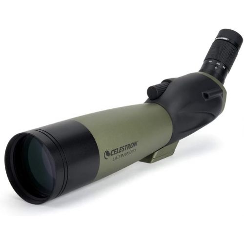 셀레스트론 Celestron - Ultima 80mm Spotting Scope with 45-Degree Viewing Angle - Includes Smartphone Adapter for Digiscoping - Zoom Eyepiece with 20-60x Magnification - Perfect for Hunting or