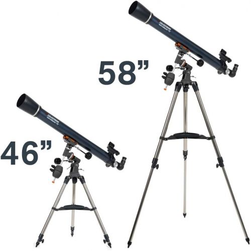 셀레스트론 Celestron - AstroMaster 70EQ Refractor Telescope  Refractor Telescope for Beginners - Fully-Coated Glass Optics - Adjustable-Height Tripod - BONUS Astronomy Software Package