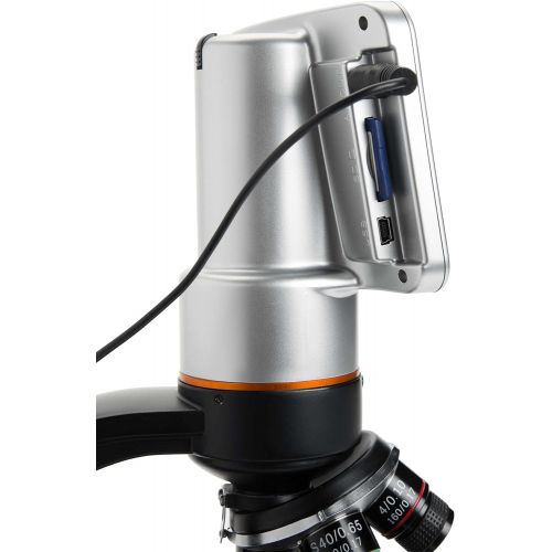 셀레스트론 Celestron  TetraView LCD Digital Microscope  Biological Microscope with a Built-In 5MP Digital Camera  Adjustable Mechanical Stage Carrying Case and 2GB Micro SD Card