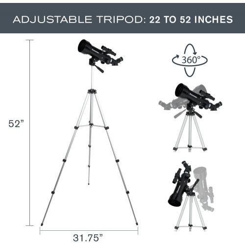 셀레스트론 Celestron - 70mm Travel Scope - Portable Refractor Telescope - Fully-Coated Glass Optics - Ideal Telescope for Beginners - BONUS Astronomy Software Package