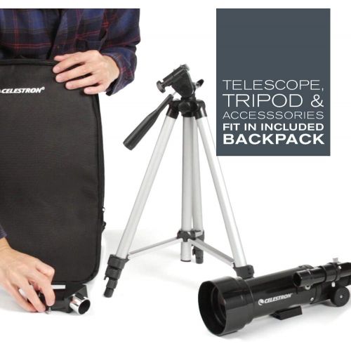 셀레스트론 Celestron - 70mm Travel Scope - Portable Refractor Telescope - Fully-Coated Glass Optics - Ideal Telescope for Beginners - BONUS Astronomy Software Package