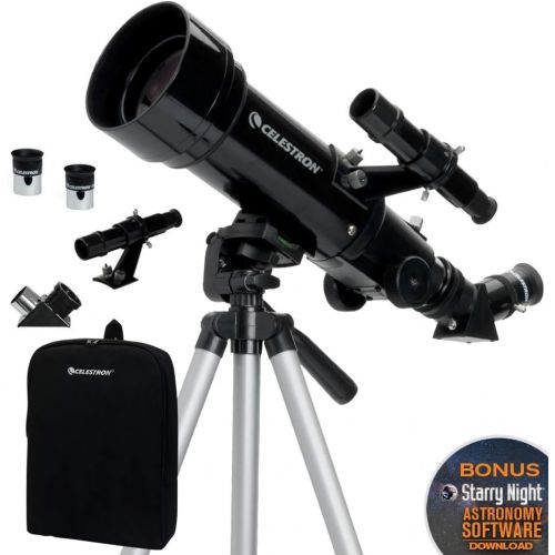 셀레스트론 Celestron - 70mm Travel Scope - Portable Refractor Telescope - Fully-Coated Glass Optics - Ideal Telescope for Beginners - BONUS Astronomy Software Package