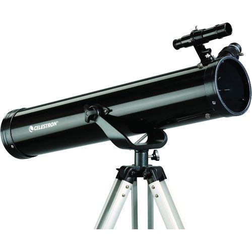 셀레스트론 Celestron - PowerSeeker 76AZ Telescope - Manual Altazimuth Mount - Telescopes for Beginners - Includes 3x Barlow Lens for High Powered Viewing - BONUS Astronomy Software ? 76mm Ape