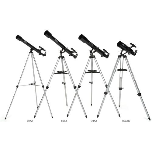 셀레스트론 Celestron - PowerSeeker 76AZ Telescope - Manual Altazimuth Mount - Telescopes for Beginners - Includes 3x Barlow Lens for High Powered Viewing - BONUS Astronomy Software ? 76mm Ape