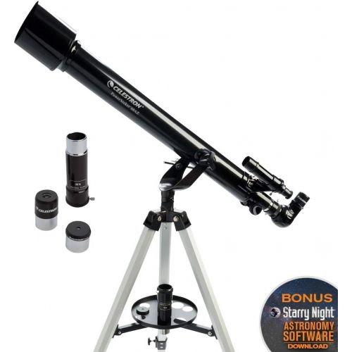 셀레스트론 Celestron - PowerSeeker 60AZ Telescope - Manual Alt-Azimuth Telescope for Beginners - Compact and Portable - BONUS Astronomy Software Package - 60mm Aperture