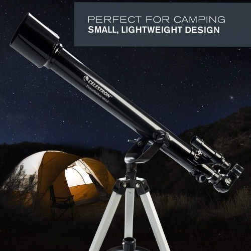 셀레스트론 Celestron - PowerSeeker 60AZ Telescope - Manual Alt-Azimuth Telescope for Beginners - Compact and Portable - BONUS Astronomy Software Package - 60mm Aperture