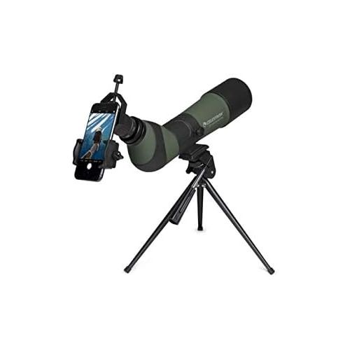 셀레스트론 Celestron ? LandScout 65mm Angled Spotting Scope ? Fully Coated Optics ? 20?60x Zoom Eyepiece ? Rubber Armored ? Tabletop Tripod and Smartphone Adapter