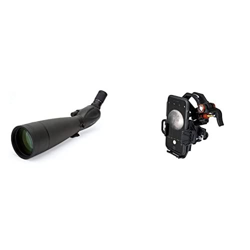 셀레스트론 Celestron 52334 TrailSeeker 100 - 45 Degree Spotting Scope(Black) with NexYZ 3-Axis Universal Smartphone Adapter