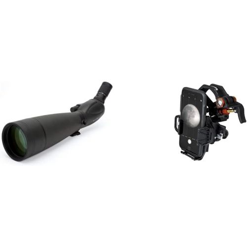 셀레스트론 Celestron 52334 TrailSeeker 100 - 45 Degree Spotting Scope(Black) with NexYZ 3-Axis Universal Smartphone Adapter