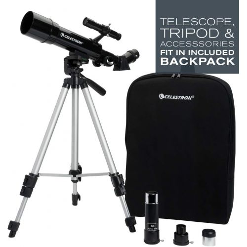 셀레스트론 Celestron - 50mm Travel Scope - Portable Refractor Telescope - Fully-Coated Glass Optics - Ideal Telescope for Beginners - BONUS Astronomy Software Package