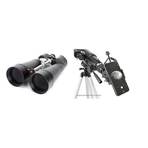 셀레스트론 Celestron SkyMaster 25X100 Astro Binoculars with Deluxe Carrying case and Celestron 81035 Basic Smartphone Adapter 1.25 Capture Your Discoveries, Black