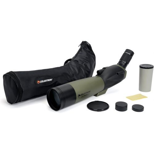 셀레스트론 Celestron  Ultima 80 Angled Spotting Scope  20 to 60x80mm Zoom Eyepiece  Multi-Coated Optics for Bird Watching, Wildlife, Scenery and Hunting  Waterproof and Fogproof  Include