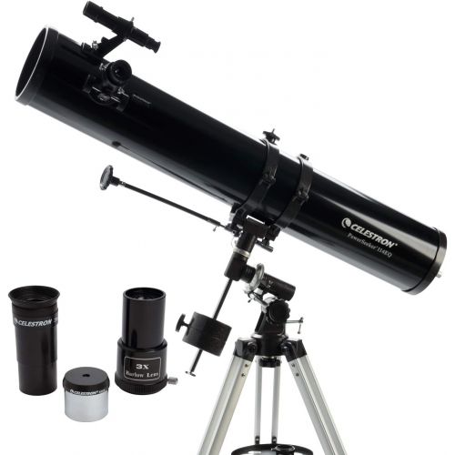 셀레스트론 Celestron - PowerSeeker 114EQ Telescope - Manual German Equatorial Telescope for Beginners - Compact and Portable - BONUS Astronomy Software Package - 114mm Aperture