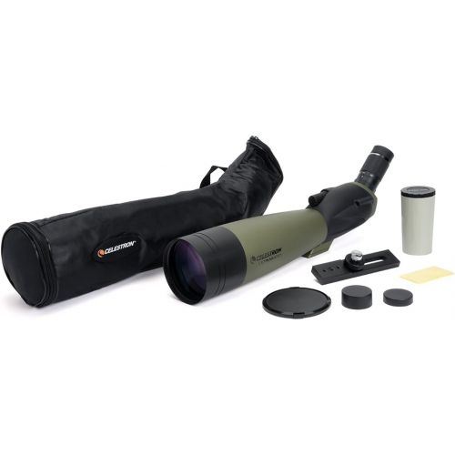 셀레스트론 Celestron  Ultima 100 Angled Spotting Scope  22 to 66x100mm Zoom Eyepiece  Multi-Coated Optics for Bird Watching, Wildlife, Scenery and Hunting  Waterproof and Fogproof  Inclu