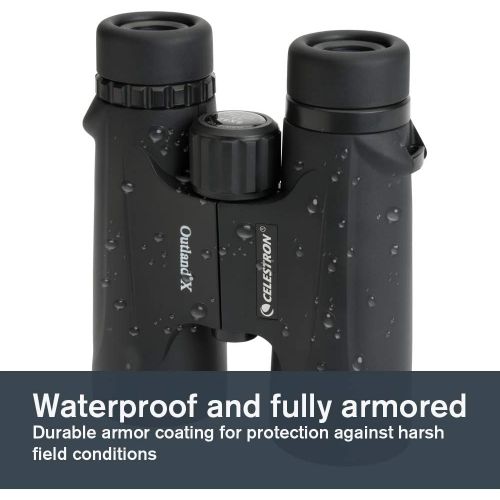 셀레스트론 Celestron  Outland X 8x42 Binoculars  Waterproof & Fogproof  Binoculars for Adults  Multi-Coated Optics and BaK-4 Prisms  Protective Rubber Armoring