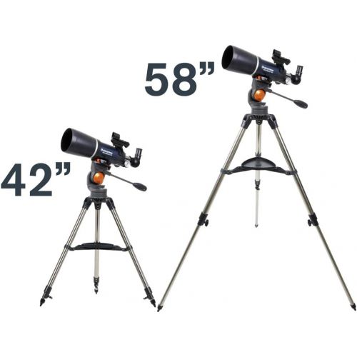 셀레스트론 Celestron - AstroMaster 80AZS Refractor Telescope - Refractor Telescope for Beginners - Fully-Coated Glass Optics - Adjustable-Height Tripod - Bonus Astronomy Software Package