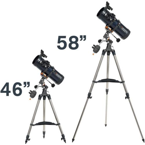 셀레스트론 Celestron - AstroMaster 114EQ Newtonian Telescope - Reflector Telescope for Beginners - Fully-Coated Glass Optics - Adjustable-Height Tripod - BONUS Astronomy Software Package