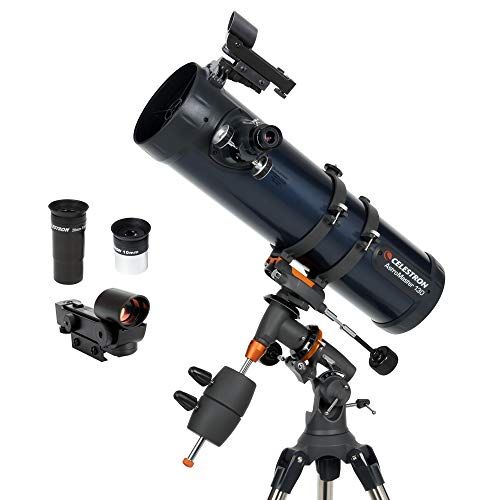 셀레스트론 Celestron - AstroMaster 130EQ Newtonian Telescope - Reflector Telescope for Beginners - Fully-Coated Glass Optics - Adjustable-Height Tripod - BONUS Astronomy Software Package