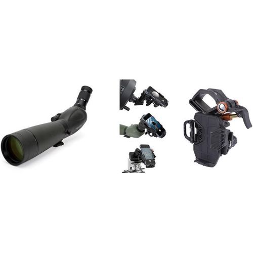 셀레스트론 Celestron 52332 TrailSeeker 80 - 45 Degree Spotting Scope(Black) with NexYZ 3-Axis Universal Smartphone Adapter