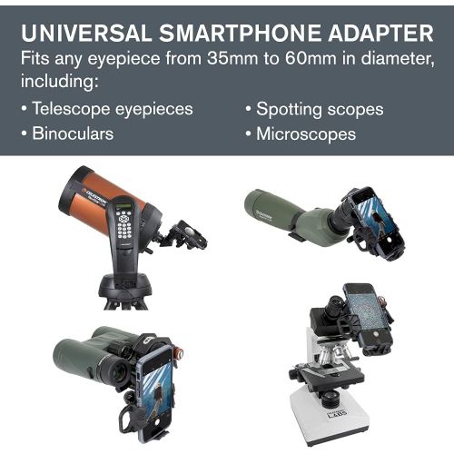 셀레스트론 Celestron - NexYZ DX Kit - 3-Axis Universal Smartphone Adapter - Digiscoping Smartphone Adapter - Bluetooth Shutter Release Remote ? Capture Images and Video Through Your Telescope