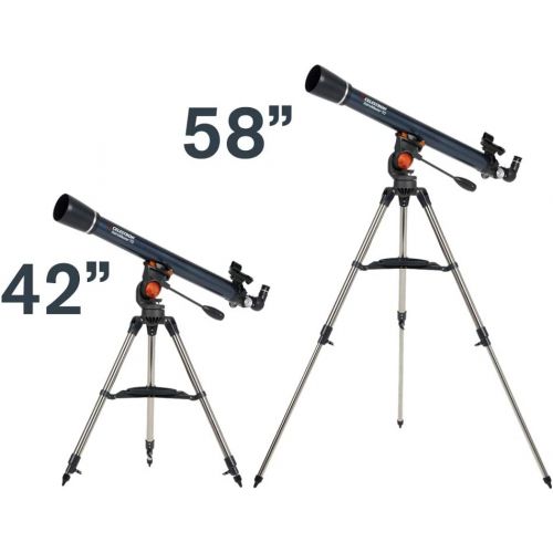 셀레스트론 Celestron - AstroMaster 70AZ Telescope - Refractor Telescope - Fully Coated Glass Optics - Adjustable Height Tripod ? Bonus Astronomy Software Package