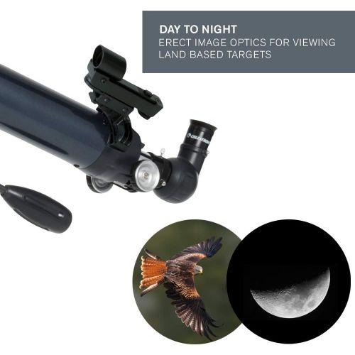 셀레스트론 Celestron - AstroMaster 70AZ Telescope - Refractor Telescope - Fully Coated Glass Optics - Adjustable Height Tripod ? Bonus Astronomy Software Package