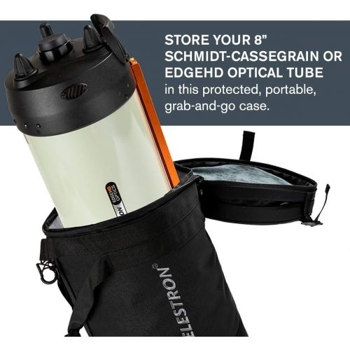 셀레스트론 Celestron ? 8” Telescope Optical Tube Bag ? Custom Carrying Case Fits Schmidt-Cassegrain and EdgeHD ? Ultra-durable Protective Walls ? Padded Straps for Easy Carry